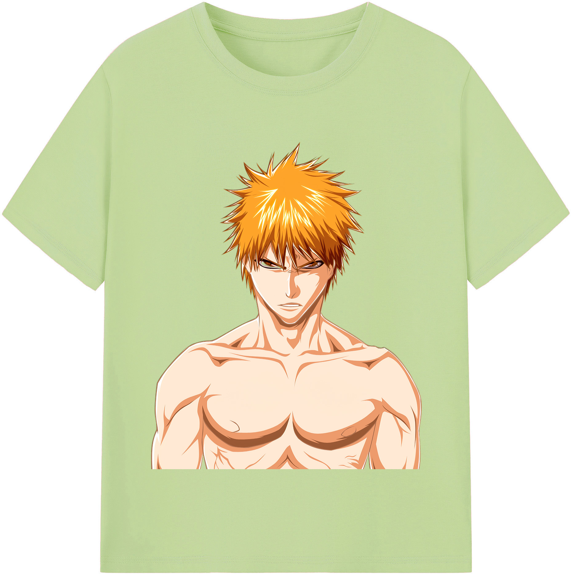 （画像用） ブリーチ 黒崎一護（くろさき いちご）BLEACH Kurosaki Ichigo 綿100％半袖Tシャツ（フロントプリント）
